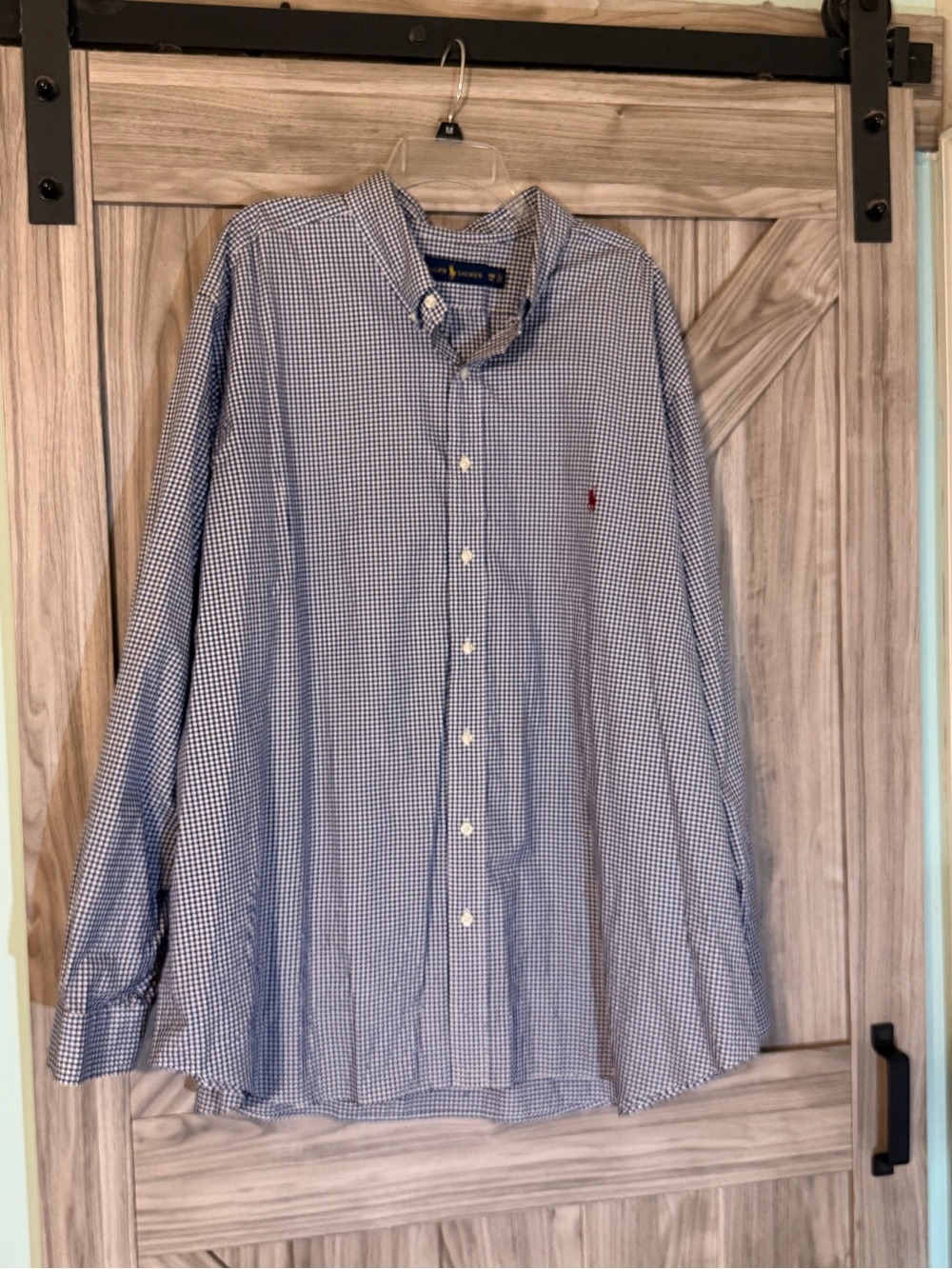 Ralph Lauren Blue and White Gingham Button-Down Shirt